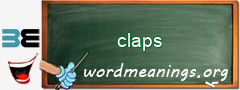 WordMeaning blackboard for claps